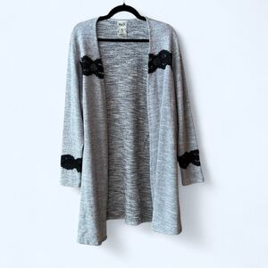 VOCAL Gray and Black Textured Cardigan